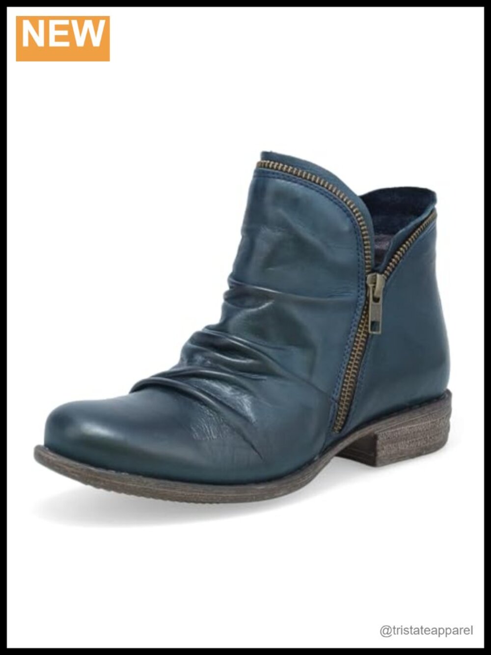 Miz Mooz Luna Women's Ankle Boot Leather Zip Block Heel Bootie